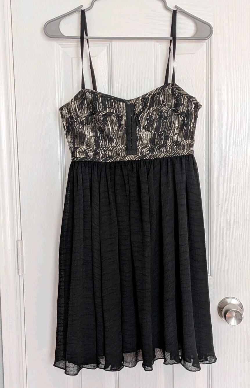 Proenza Schouler mini Womens Dress SILK Size 2 Baby Doll Tweed Bust Small